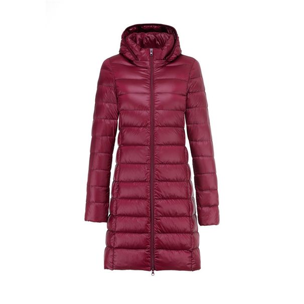 Women's Lightweight Long Puffer Jacket With Detachable Hood Slim Fit Down Coat For Plus Size Warm Winter Outerwear_ecoleips.com