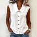 Summer Women's Solid Color V Neck Camisole Knitted Button Vest Fashion American Style New_ecoleips.com