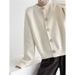 Single-Breasted, Solid-Color Knit Sweater Jacket With A Relaxed, Round-Neck Design For Women In Autumn And Winter._ecoleips.com