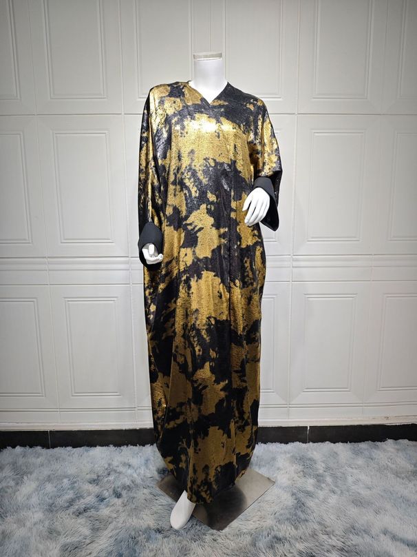 Women's Clothing Middle East Muslim Women's Clothing New Loose Coat Dubai Hot Stamping Abaya Cardigan Robe Women's Clothing Spot_ecoleips.com