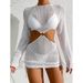 Verve 2025 New Style Tie Bikini Three-Piece Swimsuit For Women With High-End Mesh Cover-Up Beach Swimwear_ecoleips.com