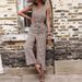 Printed fashion pants with straight tube leopard print jumpsuit_ecoleips.com