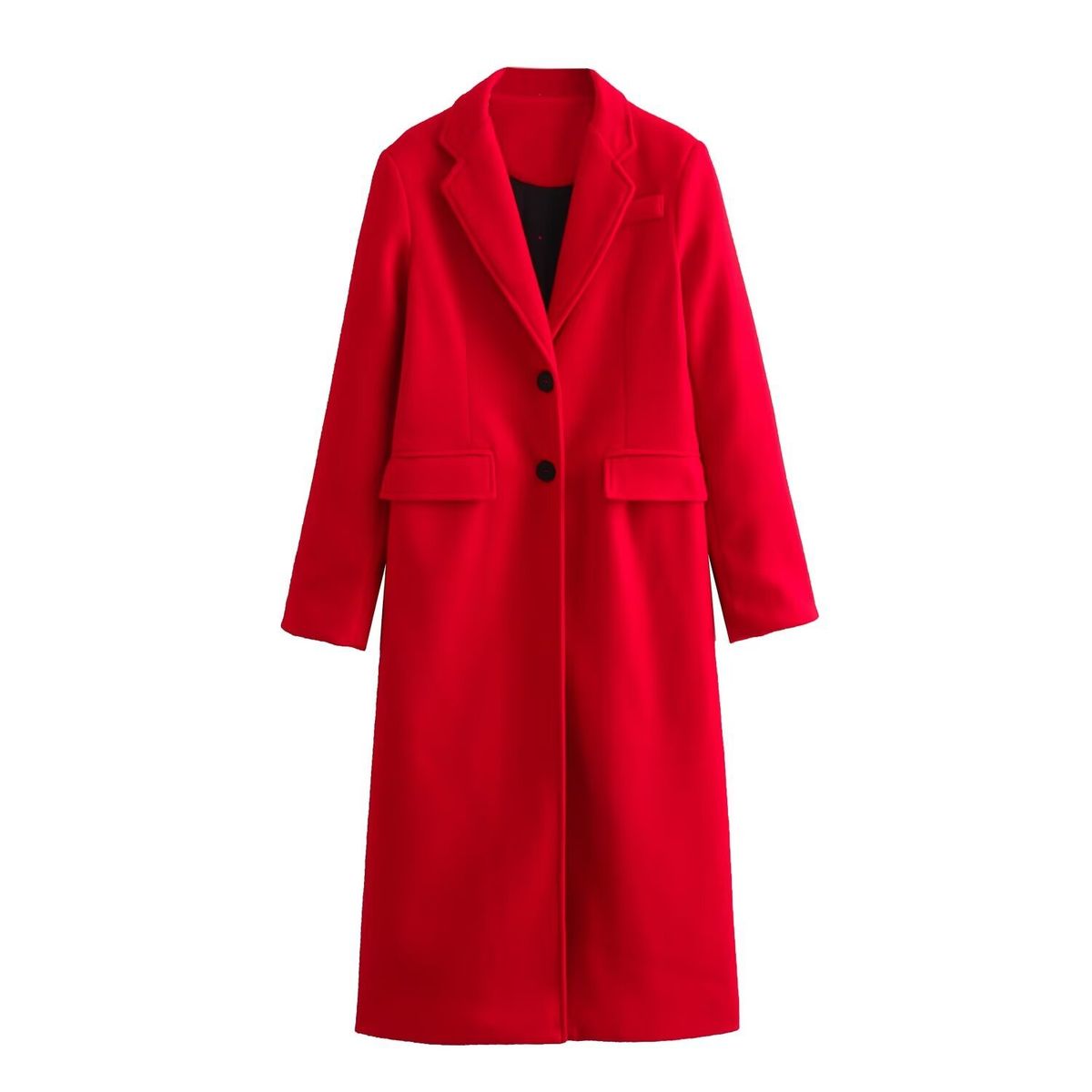 New Fashion Pocket Trim Woolen Coat Coat_ecoleips.com
