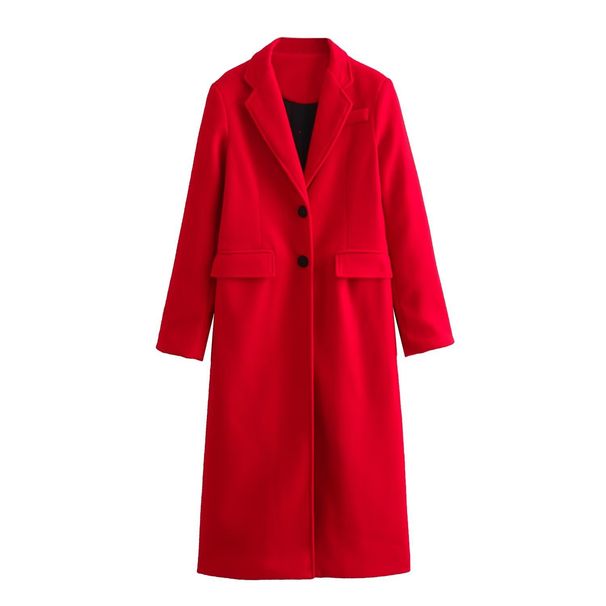 New Fashion Pocket Trim Woolen Coat Coat_ecoleips.com