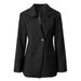 Black Asymmetric Lapel Blazer With Waist-Defining Cut And Subtle Cut-Out Detail, Slim-Fit Women's Office Wear Jacket_ecoleips.com