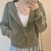ng2510292 Ng2510292 Fleece-Lined Short Hooded Sweatshirt Jacket For Women 2024 New Women's Early Autumn Cardigan Petite Top_ecoleips.com