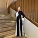 Modest Abaya Dress Effortless Elegance – Flared Sleeve Color-Block Wrap Dress With Waist-Defining Silhouette, Versatile Day-to-Night Staple_ecoleips.com