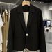 "Petite Black Blazer For Women – Spring/Fall Short Slim-Fit Suit Jacket, Office & Streetwear Essential"_ecoleips.com