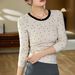 2025 #High Quality Products # Cute And Playful Polka Dot T-Shirt Women With Long Sleeves For Autumn 2025, New Color Blocking_ecoleips.com