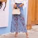 Women's Clothing Women's High-Waisted Denim Skirt Lace Patchwork Midi Skirt For Summer For Formal & Casual For Women_ecoleips.com