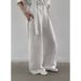 Suitable For All Seasons CLEAN SPACE Elegant Loose Casual For Women 2025 Guangzhou Thirteen Lines New High Waist Wide Leg Pants 53211_ecoleips.com