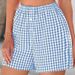 Women's Clothing Holiday Style Casual Comfortable High Waist Loose Fashion Wide Leg Retro Plaid Shorts_ecoleips.com
