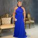 Elegant Plus Size Evening Gown – Halter Neck Floor-Length Dress With Sequin Embellishments For African & European Fashion_ecoleips.com