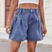 Women's Clothing Washed Elastic Waist Loose Denim Shorts Three Quarter Pants_ecoleips.com