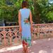 European And American Style 2025 Summer Foreign Trade Women's New Sexy Round-neck Floral Print Slim-fit Long_ecoleips.com