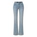 Hot Girl Waist To Hip Ratio Denim Flared Pants, New Autumn Style, Slimming, High Elasticity, Leg Lengthening Flared Pants_ecoleips.com