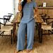 V-Neck Floral Print Lounge Set - Soft Stretch Jogger Pants & Tunic Top For Women_ecoleips.com