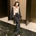 High-end Sweatshirt Sportswear Women, Loose Fit, Slimming, Petite Fashion, Wide-leg Pants, Casual Two-piece Set For_ecoleips.com