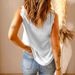 European And American Foreign Trade Solid Color Tank T-shirt Women, 2025 Summer New Style, V-neck Lace Sleeveless Loose_ecoleips.com