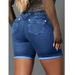 Women's Stretch Denim Shorts Casual Double Button Trendy New Style_ecoleips.com