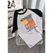 Women's American Retro Short Sleeve T-Shirt Summer Style Raglan Color Block Heavyweight Cotton Loose Fit Couple Top_ecoleips.com