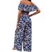 Women's Elegant Off-Shoulder Two Piece Set Floral Print Slim Fit Wide Leg Pants Spring Summer New Arrival Cross Border_ecoleips.com