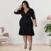 Plus Size Women's Mid Sleeve Dress Summer New Style Full Skirt_ecoleips.com