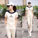 Casual Sports Suit For Women Summer 2025 New Loose Fashionable Youthful Wide-Leg Pants Two-Piece Set_ecoleips.com