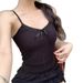 Pure Desire Lace Trim Vest Sweet Base Hot Girl Bowknot Chest Pad Slim Fit Strap Design Sense Sleeveless Top_ecoleips.com