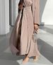 Elegant Dubai-Style Long Sleeve Three-Piece Dress Set – Modest Office Wear With Scarf Options (Black, Coffee, Black+Scarf, Coffee+Scarf)_ecoleips.com