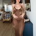 Summer Long Dress for Women 2026 European American Style Sexy Slim Fit U Neck Knitted Hollow out Cross Border Fashion_ecoleips.com