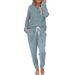 2026 Cross-Border European And American New Style Two-Piece Women's Casual Pocket Suit Button-Up Sweatshirt Pants Sports_ecoleips.com