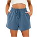 Summer Women's Loose Shorts Solid Color Home Pocket Intellectual Style Clothing For Markets_ecoleips.com