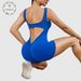 Women's Clothing Women's Peach Jumpsuit V-Neck Long Sleeve Yoga Sportswear With Shoulder Straps Spring Summer_ecoleips.com