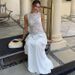 Elegant Sexy Long Evening Party Dress Sleeveless Lace Patchwork Slim Fit Formal Gown For Women Dinner Party Wedding Event_ecoleips.com