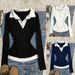 Women's Slim-Fit Long Sleeve Color-Blocked Layered Look T-Shirt - Casual Elegant Style, Comfortable Polyester Blend, S/M/L/XL/XXL_ecoleips.com