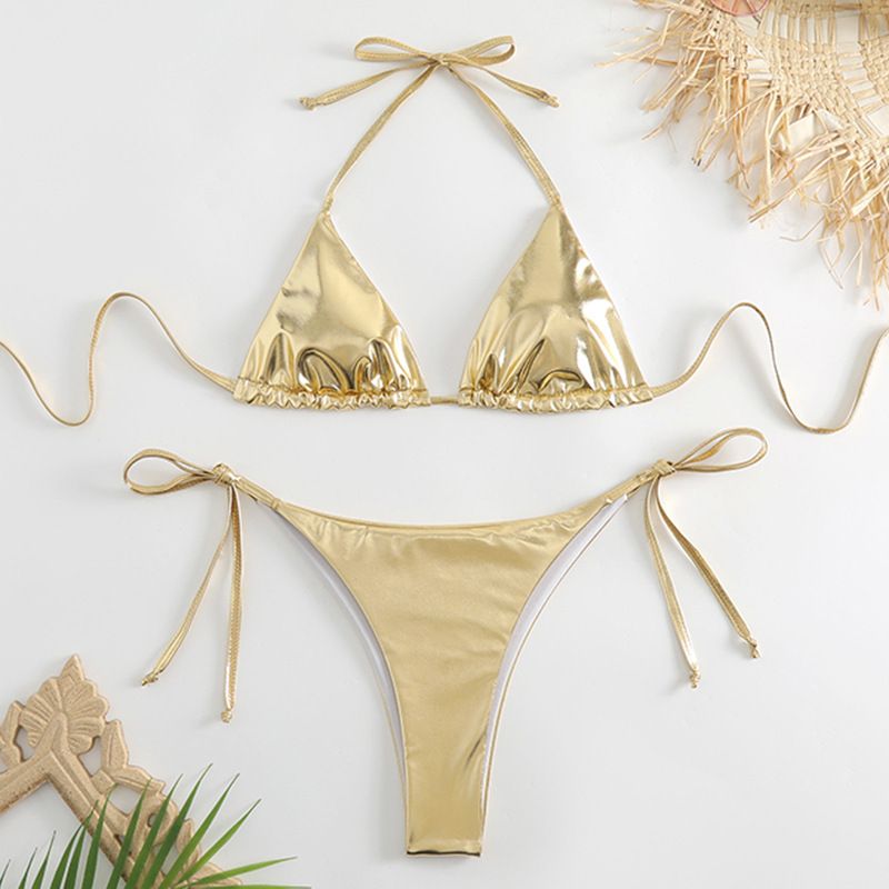 Verve New Sexy Tie Swimsuit For Women With Gold Foil Bikini_ecoleips.com