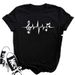 Foreign Trade Women's Clothing Simple T-shirt With European And American Music Note Design For Women_ecoleips.com