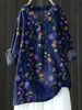 2024 Summer New Women's Short-Sleeve Shirt, Creative Retro Floral And Botanical Style, Three-Quarter Sleeve_ecoleips.com