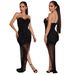CY900066 European and American independent station high slit sexy tube top polyester mesh hot diamond dress party style for women_ecoleips.com