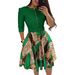 Women's Clothing Women's Round Neck Printed Belt Dress Autumn Winter Casual Fashion Commuter Style Female Clothing_ecoleips.com