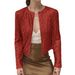 2025 Spring European And American Cross-Border Hot-Selling Round Neck Long Sleeve Solid Color Cardigan Casual_ecoleips.com
