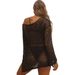 Women's Clothing Thin And Sexy Hollow Long Skirt Pullover Beach Cover Up Knitted Sweater Women's Bikini Sunscreen Cover Up Beach Skirt_ecoleips.com