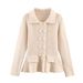 Women's Double-Breasted Knit Cardigan – Spring Fashion Oversized Open Front Coat With Pockets_ecoleips.com