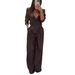Women's Suit Jacket And Trousers Set Elegant Collar Irregular Waist Hollowed Out Design_ecoleips.com