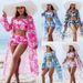 Women’s Clothing new fashion high end sexy multi color printed three piece bikini BIKINI women's swimsuit_ecoleips.com