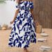 Cross-border European And American 2025 Summer New Sexy Slim Fit Printed Off-shoulder Dress_ecoleips.com