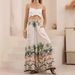 Women's Clothing Boho Printed Palazzo Pants – Flowy Wide-Leg Trousers For Women (White, S-XL)_ecoleips.com