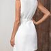Summer White Denim Dress With Belted Waist - Sleeveless Square Neck A-Line Midi Dress For Women, Casual Boho Style_ecoleips.com