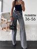 Women's Long-Length Relaxed Gray Jeans | Mid-Rise Straight Leg | Soft Cotton Denim | Office & Casual Wear_ecoleips.com